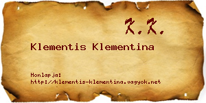 Klementis Klementina névjegykártya